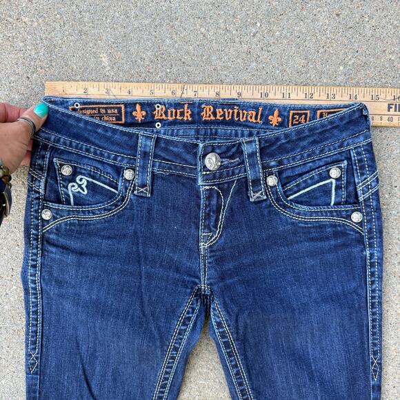 Rock Revival Dark Blue Straight Leg Jeans - Picture 8 of 10